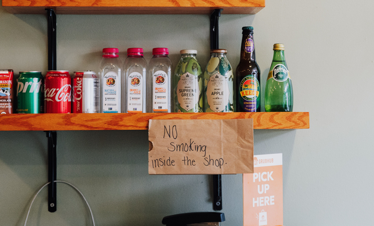tobacco products retail counter